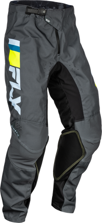 FLY RACING Youth Kinetic Prix Pants - Ice Grey/Charcoal/Hi Vis Sz 18