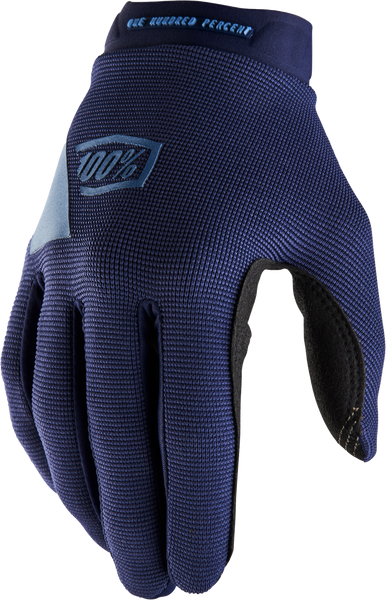 100-PERCENT Ridecamp Women's Gloves - Navy/Slate, Large - 10013-00018