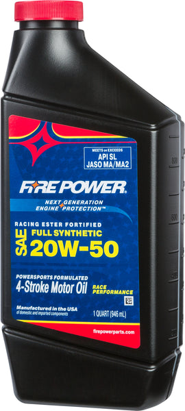 Synthetic 4 Stroke Oil W/Ester 20w 50 Qt 12/Case