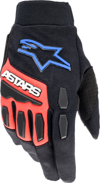 Alpinestars Full Bore Xt Gloves - Black/Bright Blue/Red - Part #3563623-1317-LG