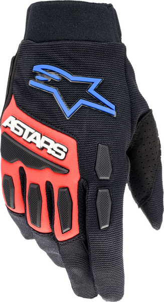 Alpinestars Full Bore Xt Gloves - Black/Bright Blue/Red - Part #3563623-1317-LG