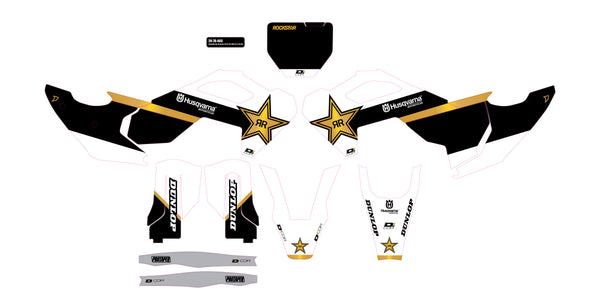 D-COR Complete Kit Rockstar for Husqvarna TC/FC 125/450 - Part Number 20-70-403