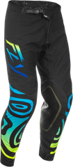 FLY RACING Evolution Dst Zen Pants Black/Blue/Hi Vis Sz 34 - Ultimate Comfort and Mobility