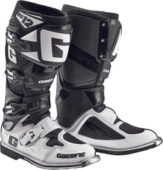 GAERNE SG-12 Boots Black/White Size 08 - Performance Motorcycle Gear