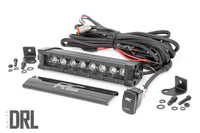 Rough Country | 8 Inch Black Series LED Light Bar | Single Row | Cool White DRL | 70718BLDRL