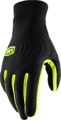 100% Brisker Xtreme Gloves - Black/Fluo Yellow - Medium (Part No: 10030-00002)