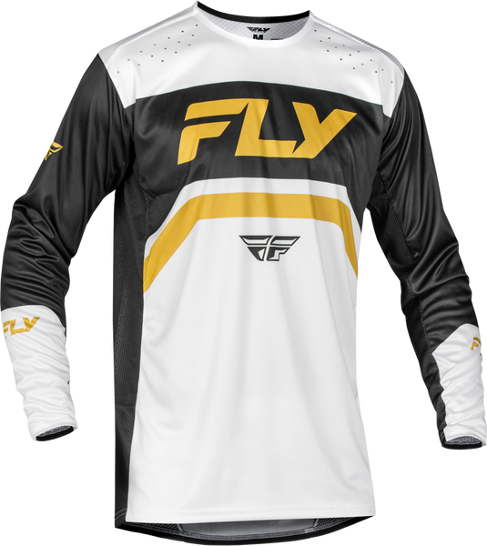 FLY RACING 378-055L Bicycle Jersey in White/Black/Gold - Large