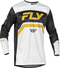 FLY RACING Youth Rayce Bicycle Jersey - White/Black/Gold (Part Number: 378-055YL)