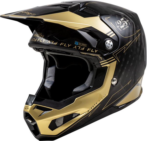 FLY RACING Formula S Carbon Legacy Helmet Black/Gold XL - Lightweight & Impact Resistant