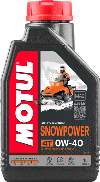 MOTUL 105891 Snowpower 4t Synthetic Engine Oil 0W40 - 1 Liter