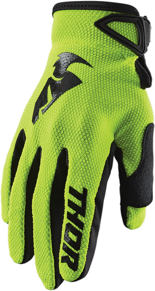 THOR Youth Sector Gloves - Acid/Black - Large 3332-1535