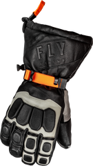 FLY RACING Glacier Gloves Black/Grey/Orange XS - Weatherproof Insulated Gloves