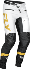 FLY RACING Youth Rayce Bicycle Pants - White/Black/Gold, Part No. 378-06520