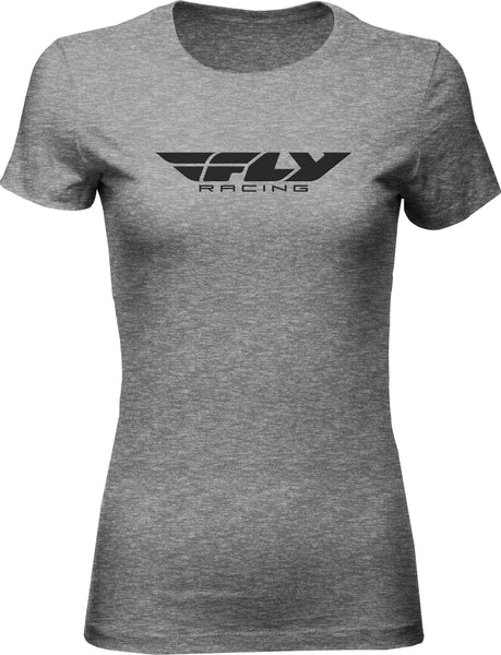 FLY RACING Women's Fly Corporate Tee - Dark Grey Heather (Part Number: 356-0363S)