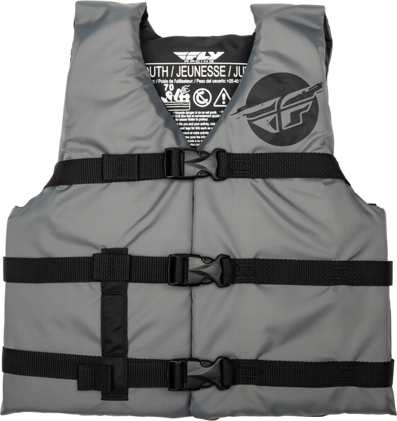 FLY RACING Youth Flotation Vest Grey/Black - Part Number 221-30333