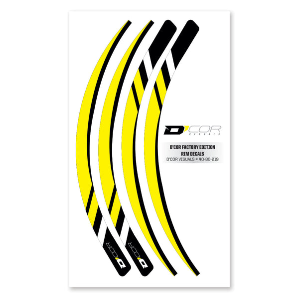 D-COR 40-80-219 Yellow Rim Decals 4 Pc Set