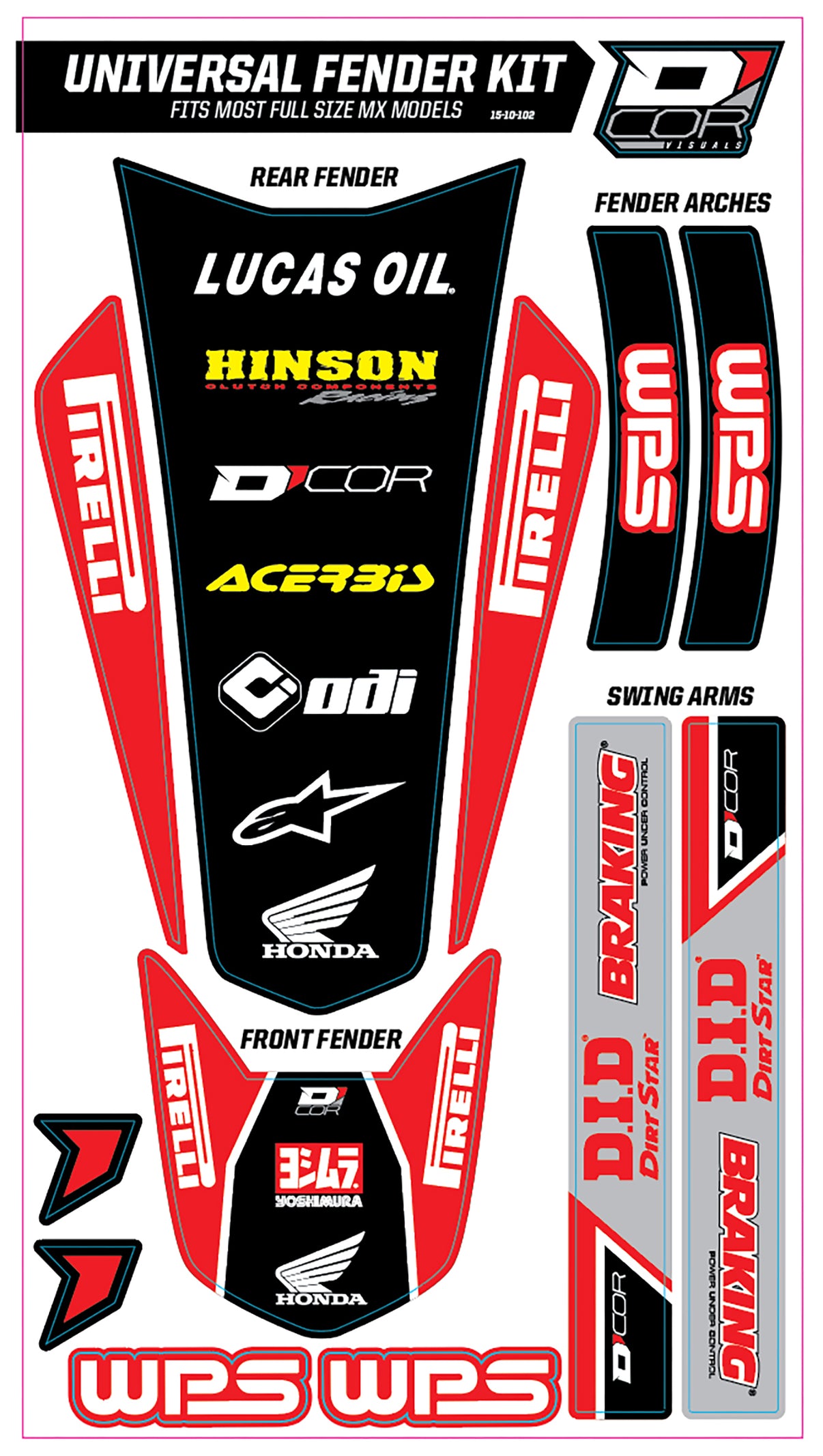 Trim Kit Red Wps Universal For Full Size Motorcycles