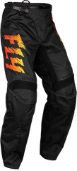 FLY RACING Youth F 16 Pants - Black/Yellow/Orange, Size 20