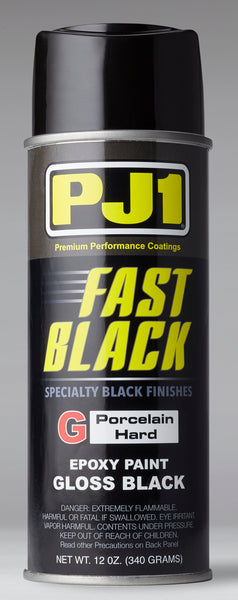 PJ1 Fast Black Epoxy Porcelain Gloss Black Spray Paint 12oz - Part Number 16-GLS