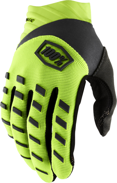 100% Airmatic Gloves - Fluo Yellow/Black (Part No: 10000-00010)