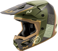 FLY RACING Kinetic Rally Helmet Matt Moss Gry/Khaki/Off Wht A0030594XS - XS Size
