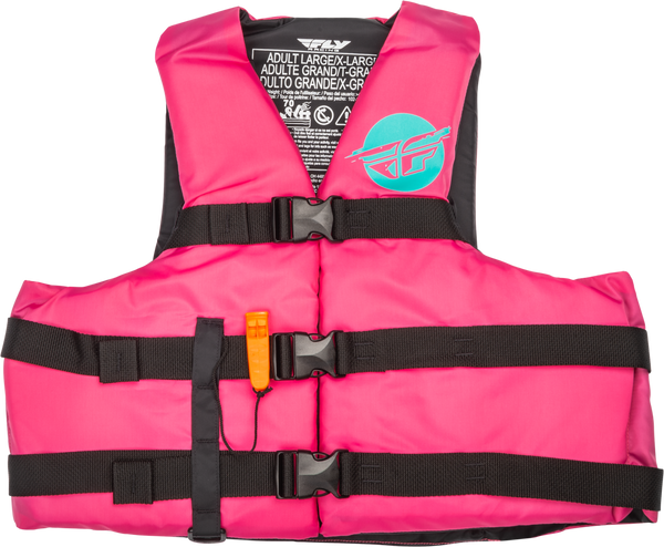 Nylon Flotation Vest Neon Pink/Teal Xs