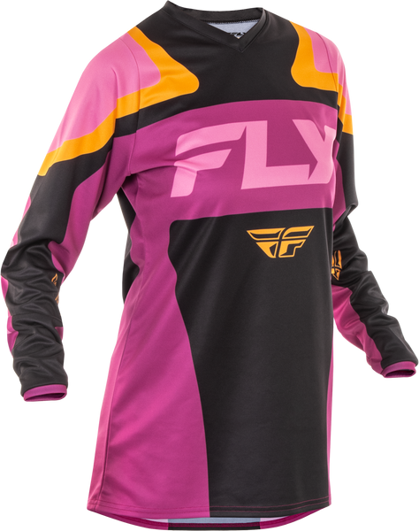 FLY RACING Women's F 16 Jersey - Black/Mauve/Yellow - Part #378-822M