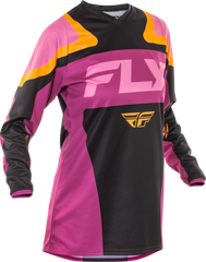 FLY RACING Women's F 16 Jersey - Black/Mauve/Yellow - Part #378-822M