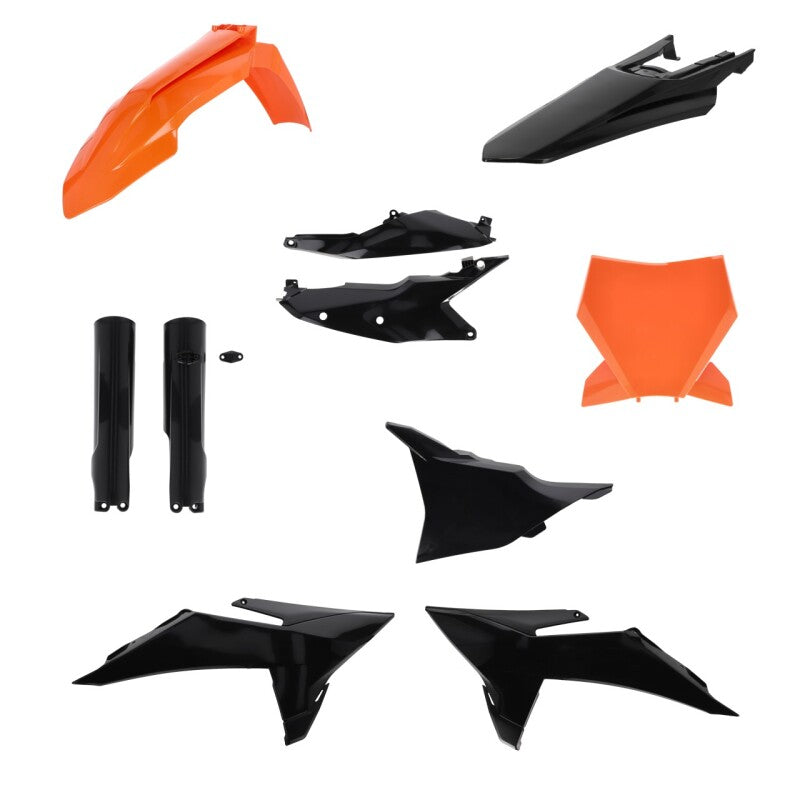 Acerbis 2025 KTM 125-450 SX/ SX-F/XC/XC-F Full Plastic Kit - Black/Orange