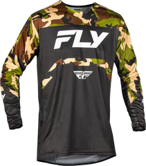 FLY RACING 378-050L Bicycle Jersey in Black/Camo - Large