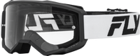 FLY RACING Youth Focus Goggle White/Black with Clear Lens - Part Number 37-51158Y