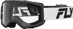 FLY RACING Youth Focus Goggle White/Black with Clear Lens - Part Number 37-51158Y