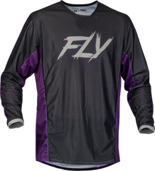 FLY RACING Kinetic Mesh Rave Jersey Black/Purple/Silver Lg