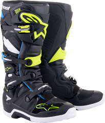 Alpinestars Tech 7 MX Boots Black/Enamel Blue/Fluo Yellow Size 16 - 2012014-1795-16