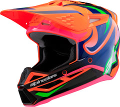 Alpinestars SM3 Youth Deegan Helmet - Orange Flo/Prpl/Pnk Fluo (Part No: 8301425-433-YM)