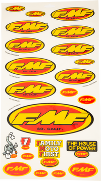 FMF Assorted Sticker Sheet - Part Number 014800