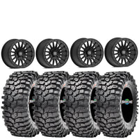 Valor V06 Beadlock Wheels + Maxxis Roxxzilla Tires (Mounted Kit) – 15x8 | Fits UTVs with 5/4.5 Bolt Pattern