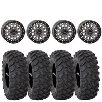 System 3 SB6 Gunmetal Beadlock Wheels + XTR370 Tires (Mounted Kit) | PlanetSXS