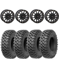 System 3 SB5 Beadlock Wheels Matte Black on Valor Alpha Tires – UTV Wheel & Tire Kit (Set of 4) 4/137