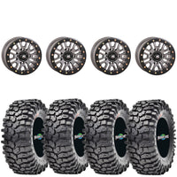 High Lifter HL23 Gunmetal Beadlock Wheels on Maxxis Roxxzila Tires – 4/156 UTV Wheel & Tire Kit