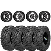 Valor Offroad V14 4/137 Dark Tint wheels mounted on Sedona Trail Saw 2.0