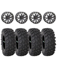 System 3 SB4 Matte Black Beadlock Wheels on System 3 XTR370 Tires – UTV Wheel & Tire Kit
