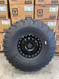 System 3 SB6 Matte Black Beadlock Wheels on Valor Alpha Tires – UTV Wheel & Tire Kit