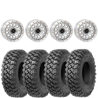 System 3 SB6 Machined Beadlock Wheels on Valor Alpha Tires – UTV Wheel & Tire Kit