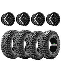 MRT MUSCLE MAX BEADLOCK SATIN BLACK MOUNTED ON OBOR ROC SCRAPERS