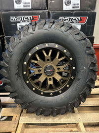 System 3 ST3 4/137 5+2 Bronze mounted on Maxxis Rampage tires