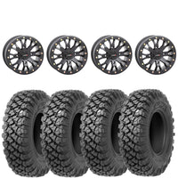 System 3 SB4 4/137 Matte Black mounted on Valor Offroad Alpha tires