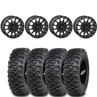 System 3 SB-5 Matte Black Beadlocks on ITP Savage Sticky Tires – 4/156 Bolt Pattern