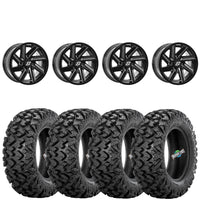 Sedona Chopper Gloss Black 4/137 4+3 wheels mounted on Sedona Rip Saw RT