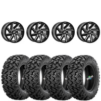 Sedona Chopper Gloss Black/Machined 4/110 4+3 wheels mounted on Sedona Rip Saw RT